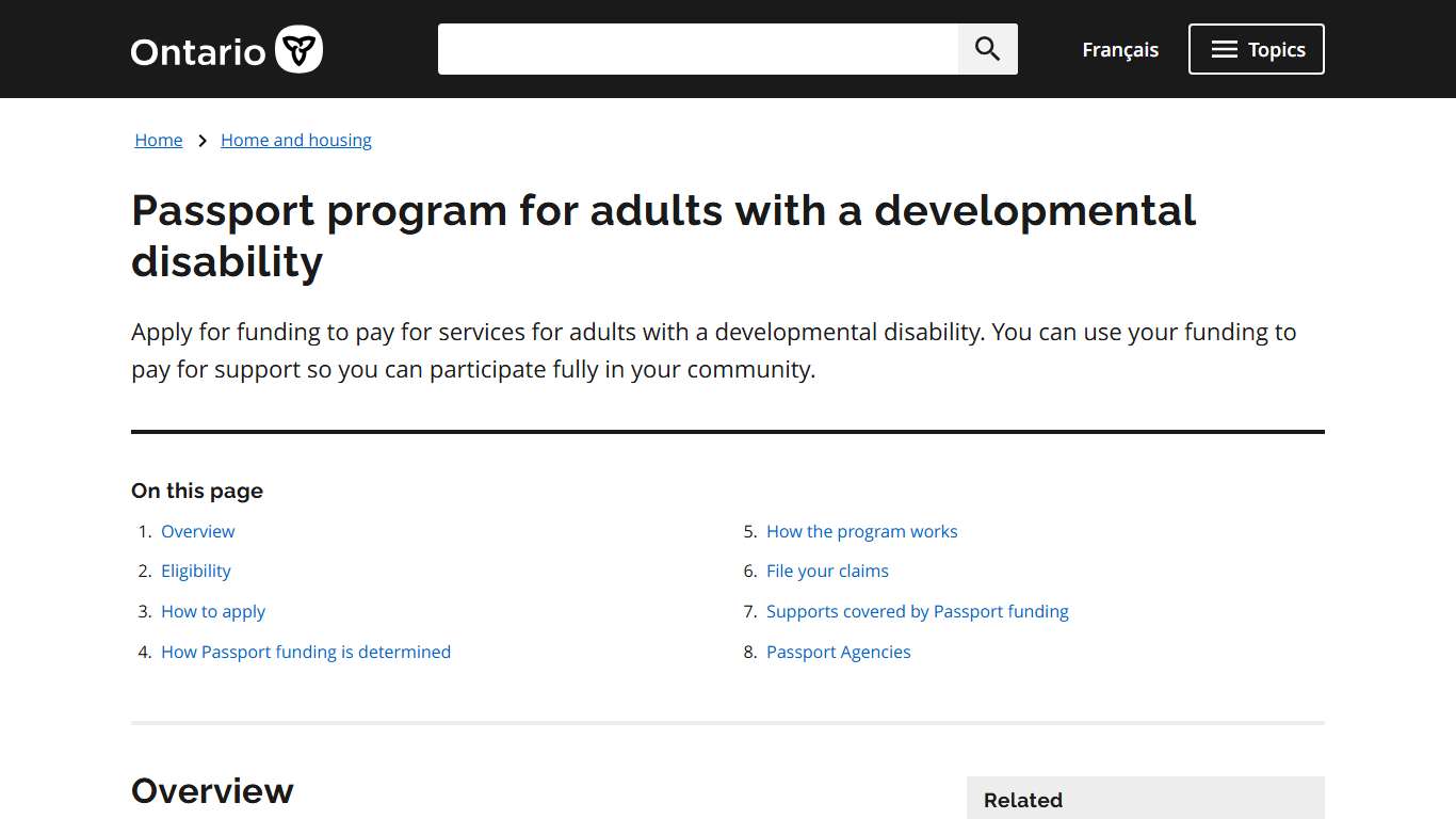 Passport program for adults with a developmental disability | ontario.ca