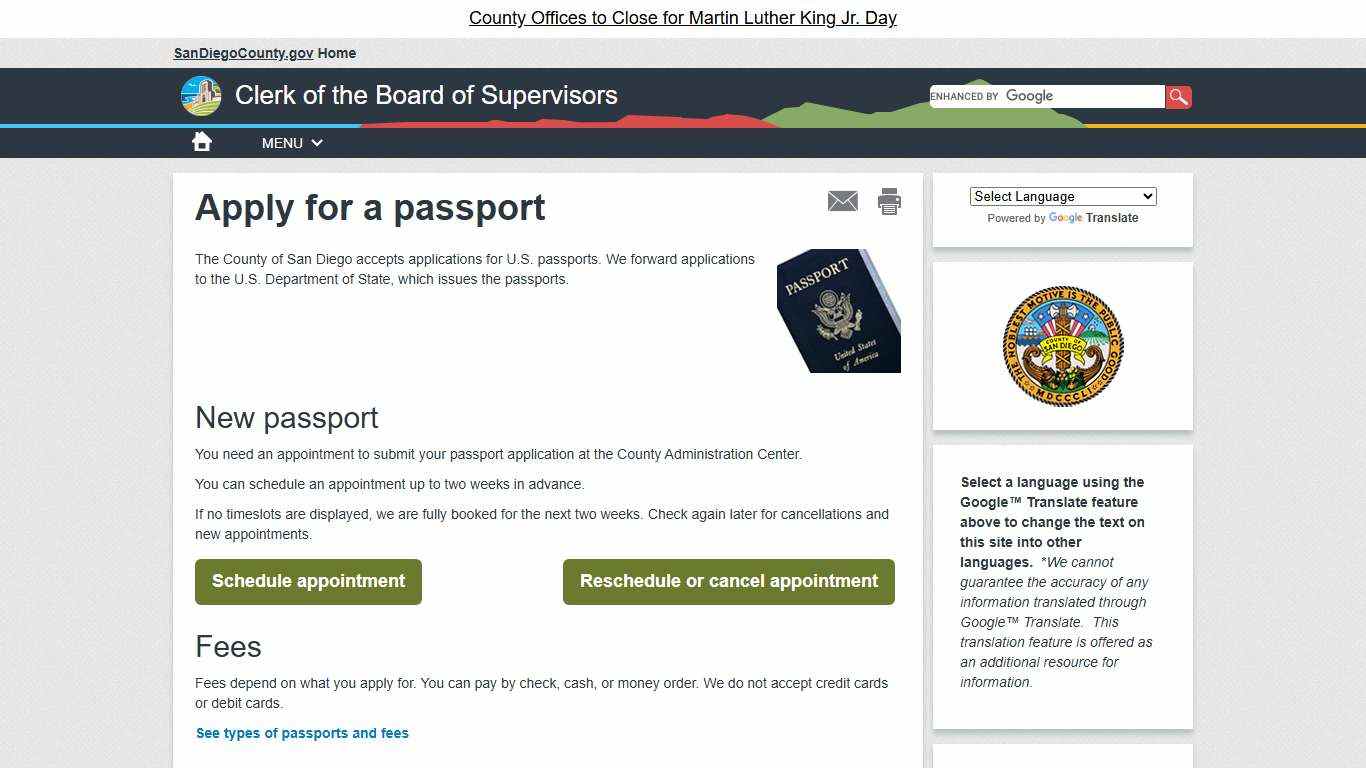 Apply for a passport